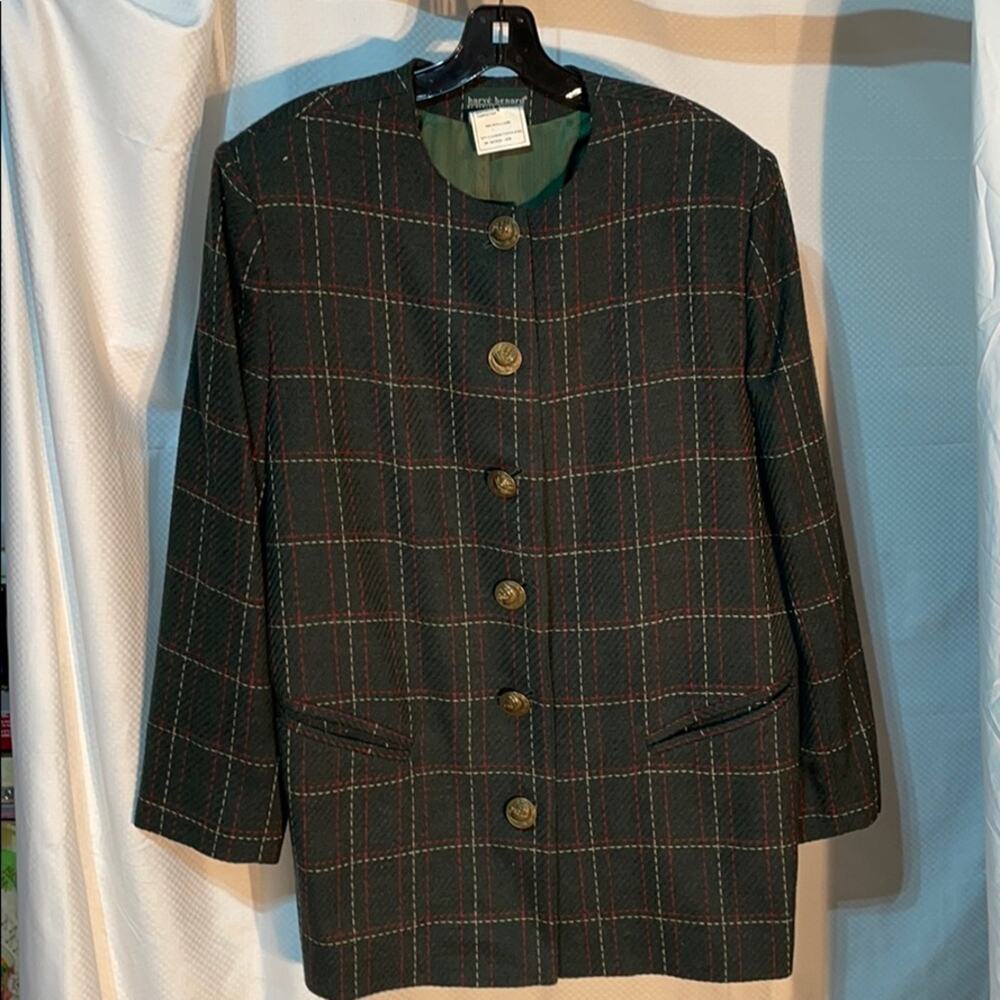 Harve Bernard 18w green plaid jacket like new